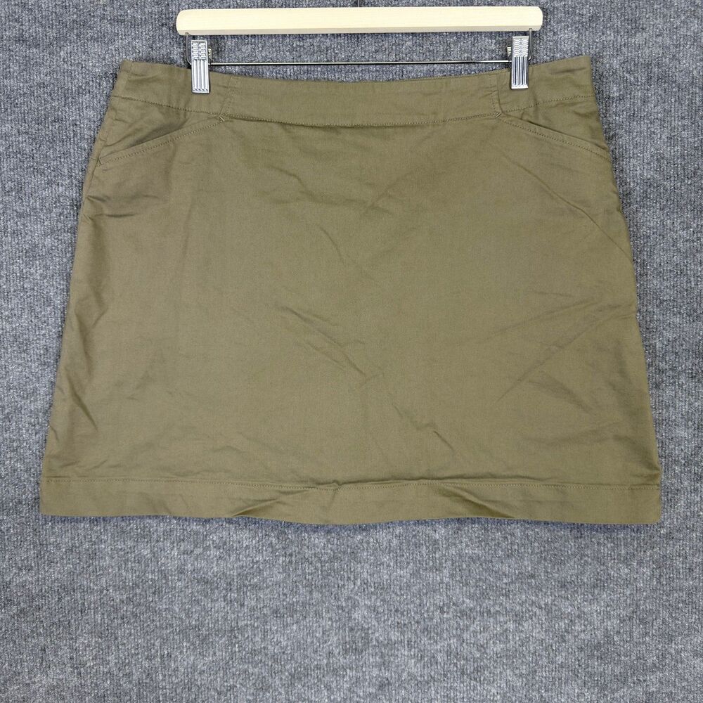Nike Women's Athletic Skirt Size 16 Khaki Green Golf Tennis Stretch Pockets